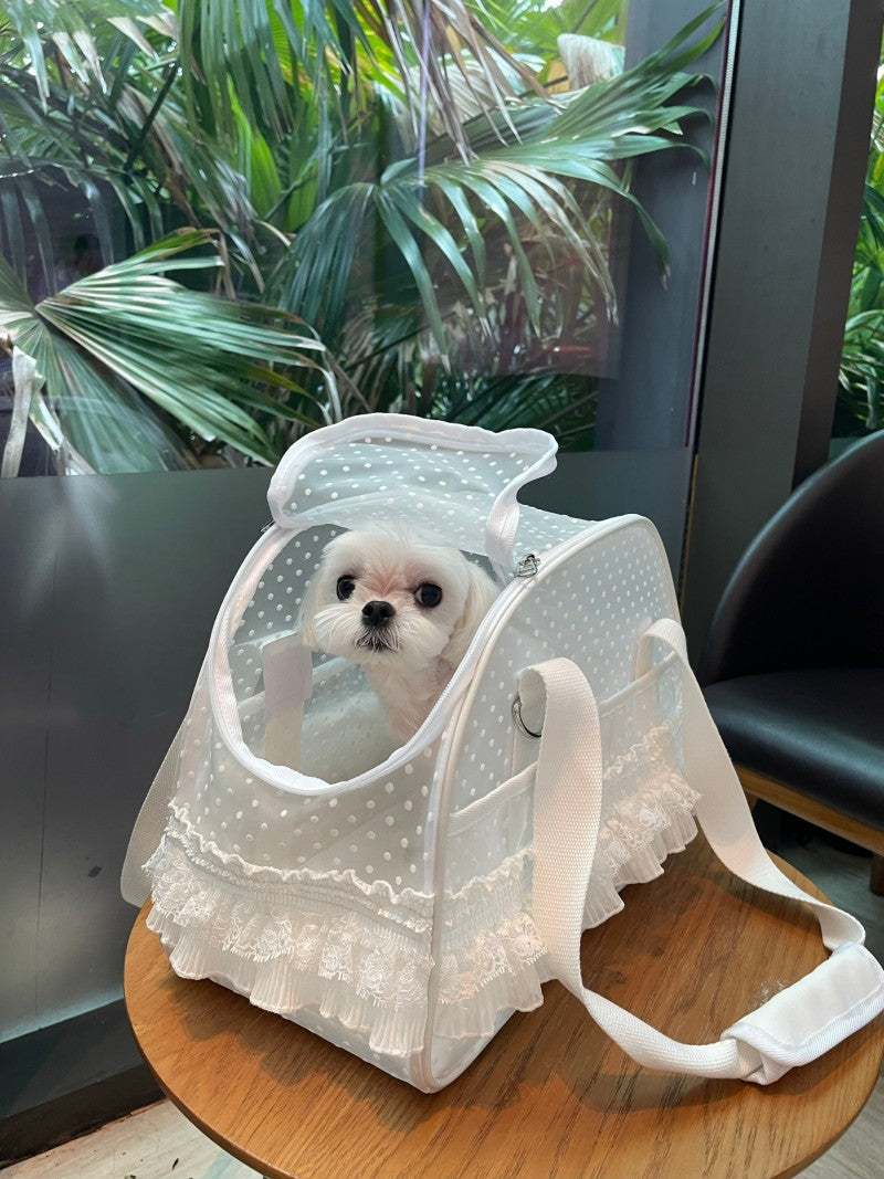 Polka Dot Lace Pet Carrier