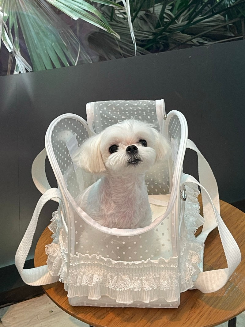 Polka Dot Lace Pet Carrier