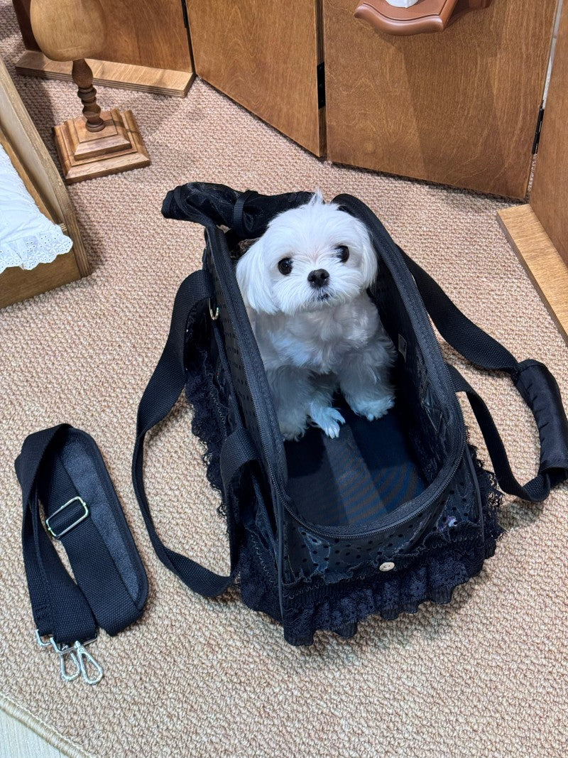 Polka Dot Lace Pet Carrier