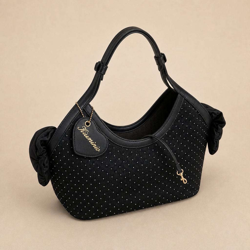 Rhinestone Mesh Pet Shoulder Tote Bag
