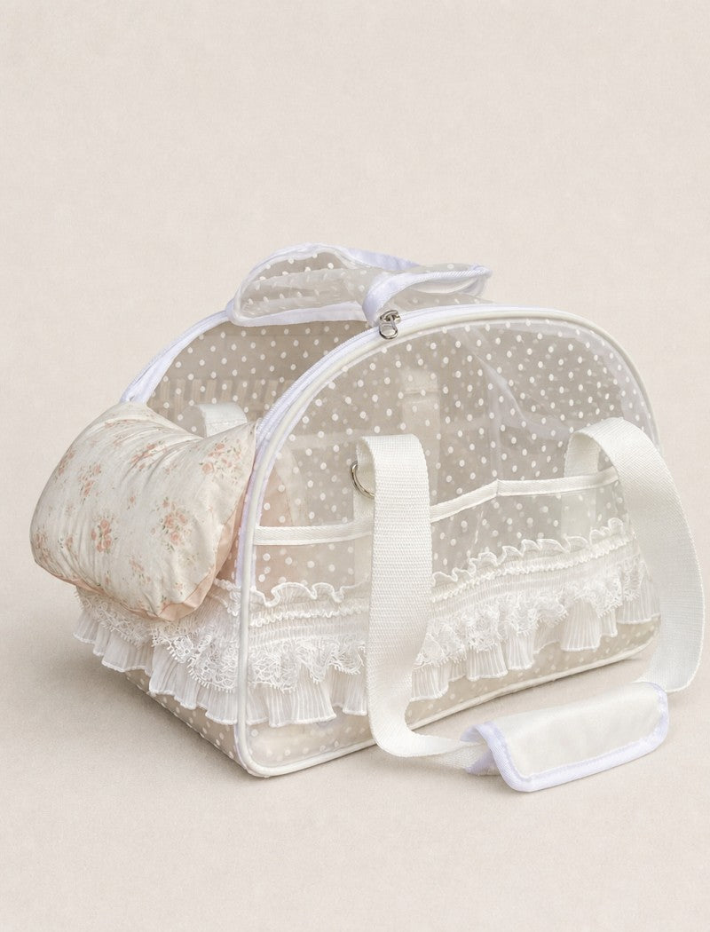 Polka Dot Lace Pet Carrier
