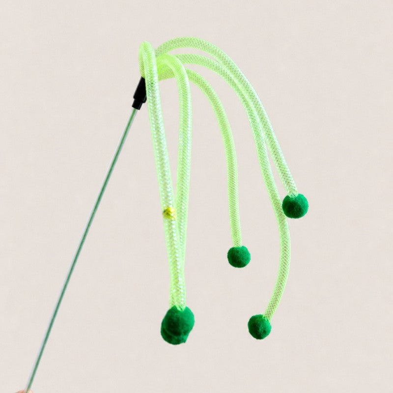 Green Mesh Teaser Wand Cat Toy