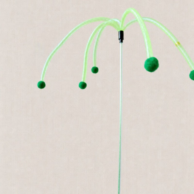 Green Mesh Teaser Wand Cat Toy