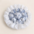 Vintage Floral Pet Nest with Lace Ruffle Edges