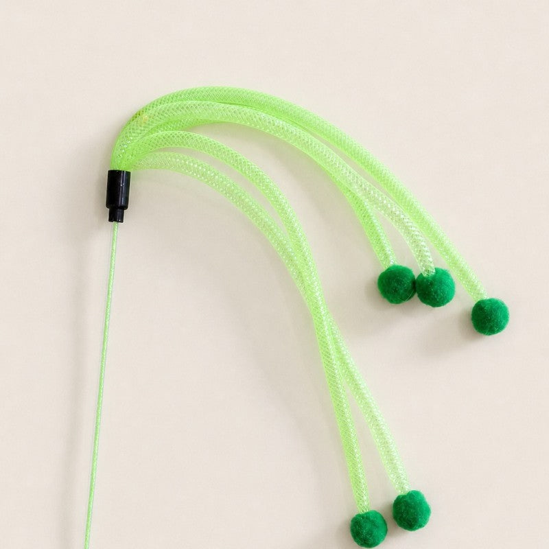 Green Mesh Teaser Wand Cat Toy