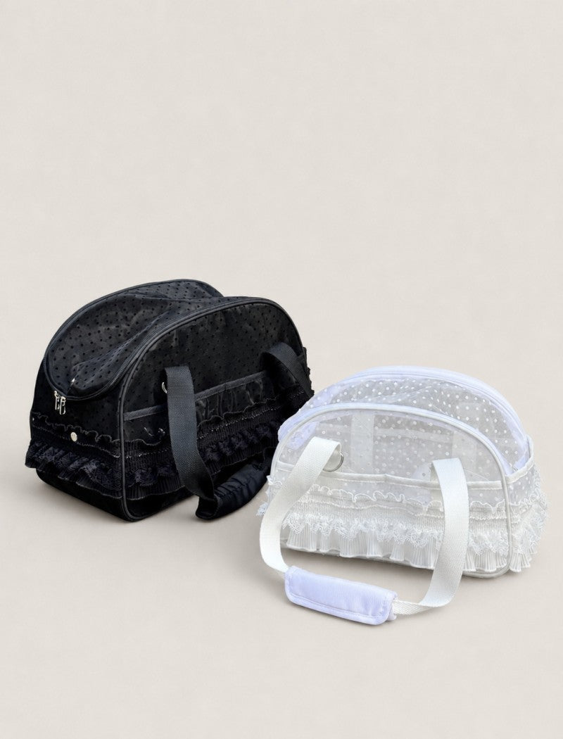 Polka Dot Lace Pet Carrier