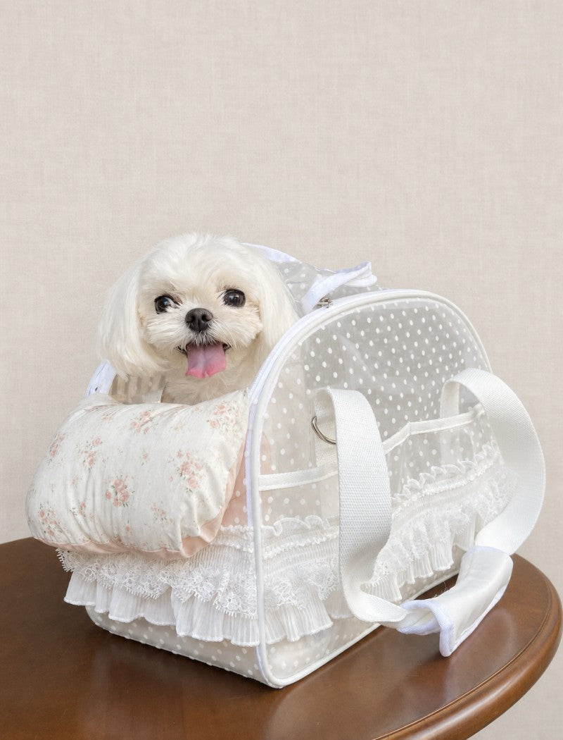 Polka Dot Lace Pet Carrier
