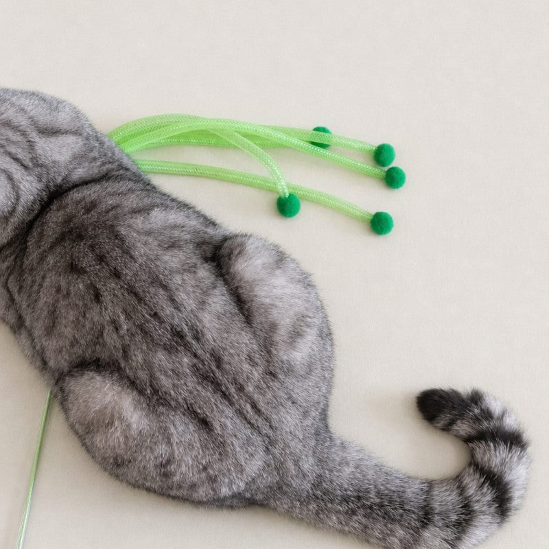 Green Mesh Teaser Wand Cat Toy